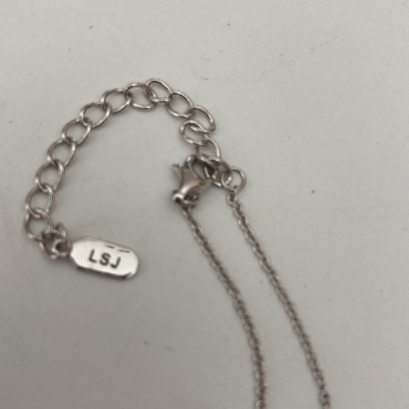 Liza Schwartz sterling silver rainbow CZ pave circle necklace - Picture 3 of 4